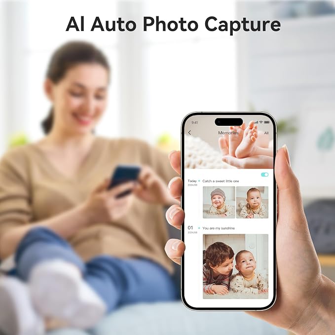 ebemate WiFi Video Baby Monitor with 2 Camera,2.8" Display with 1500Ft Long Range,WiFi On/Off,1080P No Glow Night Vision,2-Way Talk Baby Cam Monitoring