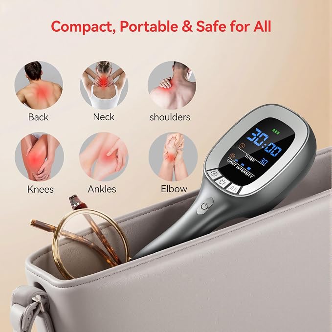 Cold Red Light Therapy Device – Dual Wavelength 808nm & 650nm Red Light Therapy Wand – Handheld Infrared Light Therapy for Body, Knee, Shoulder, Back, Muscles, Joints and Pets