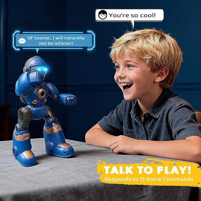 2-in-1 Robot Toy & Robot Dog Set for Kids 3-12, Smart Interactive Robots with Voice & Touch Control, Programmable Dancing Singing Walking Functions, Fun Birthday for Boys & Girls