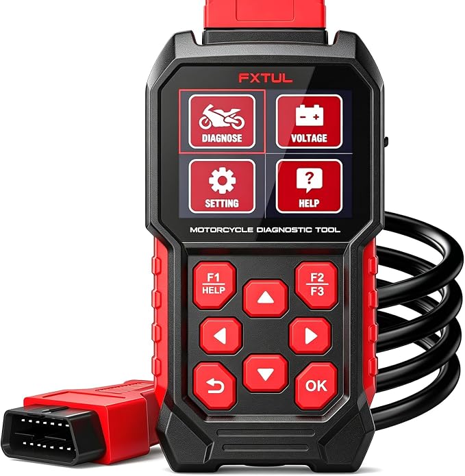 M4-EU Motorcycle OBD2 Scanner Full System Diagnostic Scan Tool | Honda Yamaha Kawasaki Suzuki KTM Vespa, ABS TPMS IMMO ECU Reset, Bidirectional Test, Battery Test, Lifetime Updates