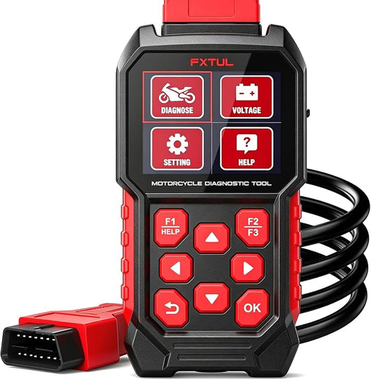 M4-EU Motorcycle OBD2 Scanner Full System Diagnostic Scan Tool | Honda Yamaha Kawasaki Suzuki KTM Vespa, ABS TPMS IMMO ECU Reset, Bidirectional Test, Battery Test, Lifetime Updates