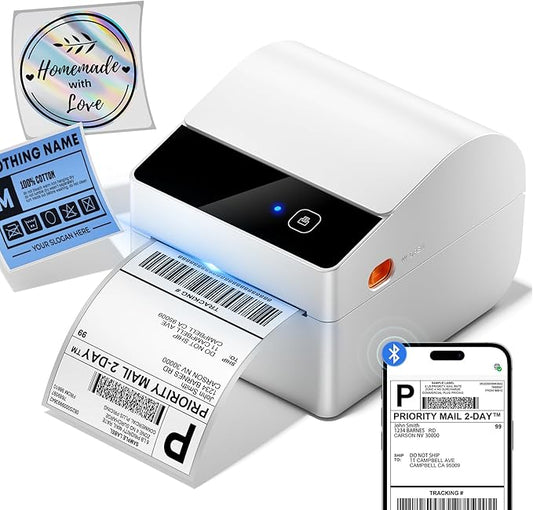 ASprink Bluetooth Shipping Label Printer 4x6 Thermal Label Printer for Small Business,Built-in Paper Bin, Wireless Thermal Printers&Shipping Packages, Compatible with iPhone&PC,Amazon, Tiktok, USPS
