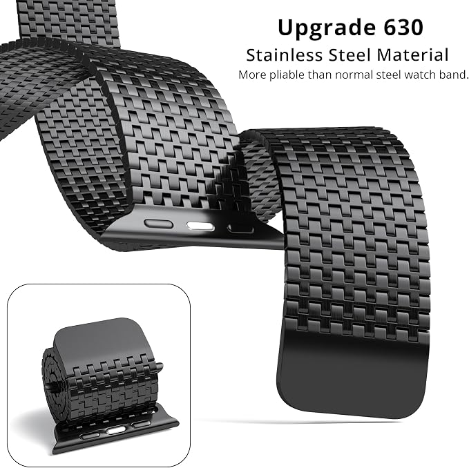 LULULOOK Milanese Mesh Loop Compatible with Apple Watch Band 49/46/45/44/42/41/40/38mm for Men Women, Stainless Steel Magnetic Buckle Strap for iWatch Ultra 3/2 Ultra Series 11 10 9 8 7 6 SE 5 4 3