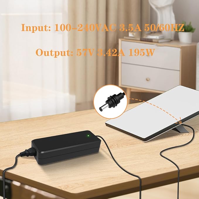 195W 57V 3.42A Power Supply Adapter for Starlink Gen 3 Standard and Mini System, 10FT Cable with Waterproof DC Plug