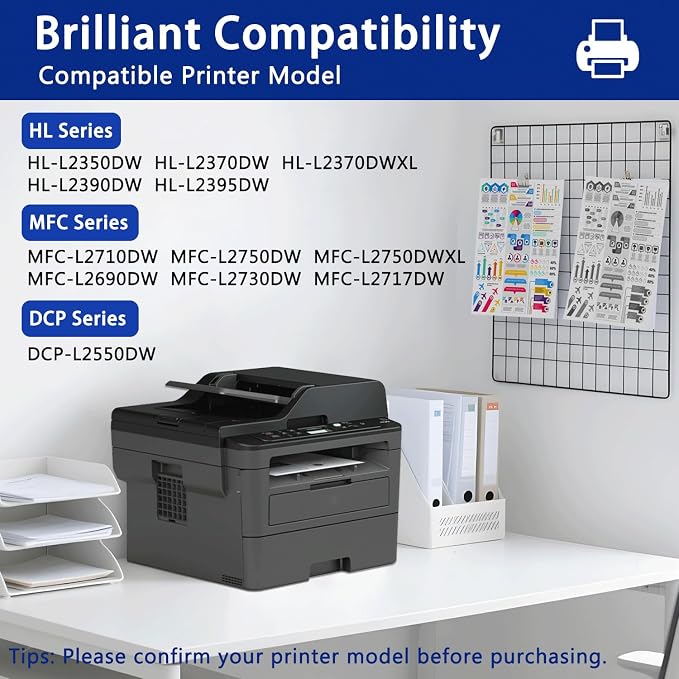 TN730 Compatible TN730 TN-730 Black Toner Cartridge Replacement for Brother TN-730 DCP-L2550DW MFC-L2710DW HL-L2350DW HL-L2370DW HL-L2390DW Toner.(2 Pack)