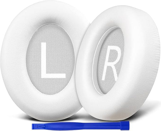 SOULWIT Protein Leather Replacement Earpads for Bose 700 (NC700) Wireless Headphones, Ear Pads Cushions with Softer Protein Leather, High-Density Noise Cancelling Foam, Added Thickness - White