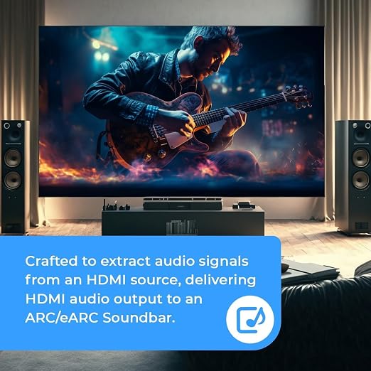 OREI eARC 8K Audio Extractor, Extract Dolby Atmos Convert Sound bar 4K @ 120hz 18G HDMI 2.0 ARC Support HDCP 2.2 Perfect for 8K Monitors, HDR, Dolby Vision, HDR10 Support Sonos Bose (BK-929)