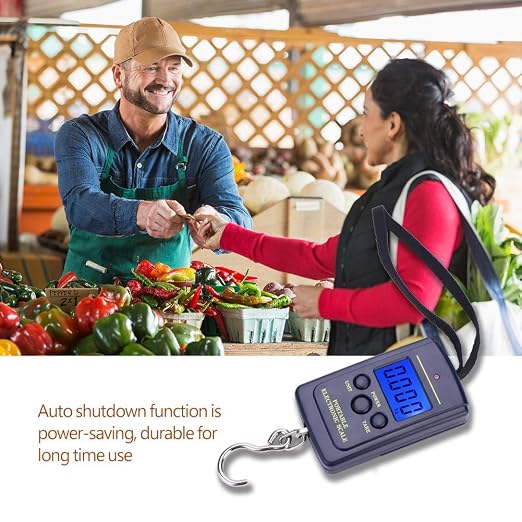 Fishing Scale, Digital Portable Electronic Balance with LCD Display, Hanging Hook Design for Accurate Weight Measurement
