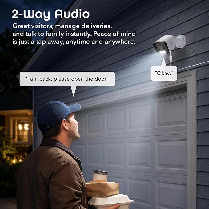Geeni Hawk 3 4MP Smart Outdoor Security Camera 2-Pack – 2K Ultra HD WiFi Surveillance Cameras with Color Night Vision, 30m Long Range, 2-Way Audio, Motion Detection, & IP65 Weatherproof