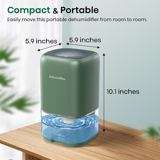 Dehumidifier, 35 OZ Small Dehumidifiers for Room for Home, Quiet with Auto Shut Off, Portable Dehumidifier for Bedroom (280 sq. ft), Bathroom,RV,Closet Colorful Moisture Absorbers Dehumidifiers, Green