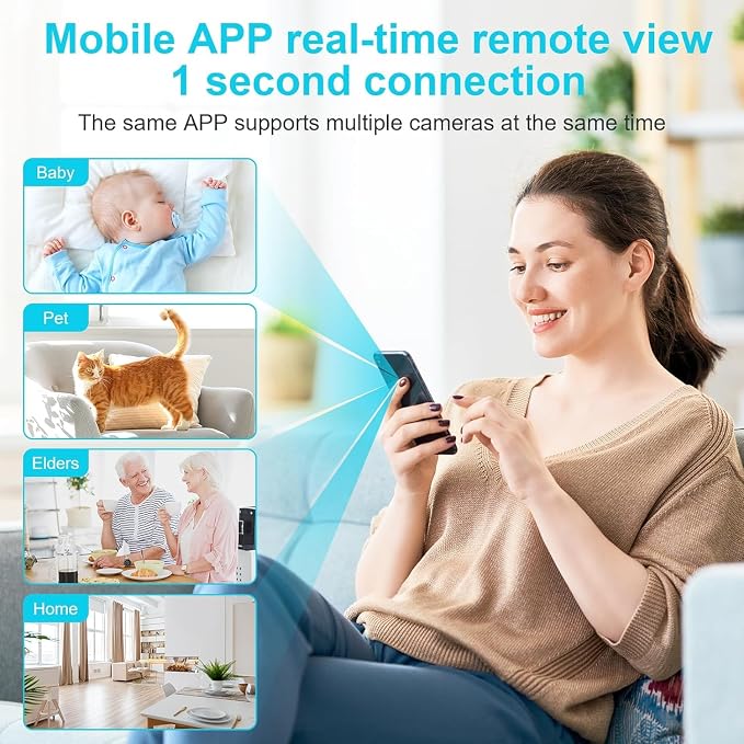 Small Indoor Outdoor Camera Security Wireless Home Cameras Spy Mini WiFi Pet Camaras, HD Tiny Nanny Cam,Wide Angle,Night Vision, Home Indoor Outdoor Camara,Can No Need WiFi Cams For House Security