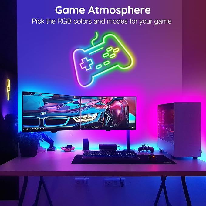 AILBTON 18m Smart Waterproof LED Neon Lights, Music Sync Color Changing, App & Remote Dual Control, High-Appearance Decor Lights for Multiple Scenes