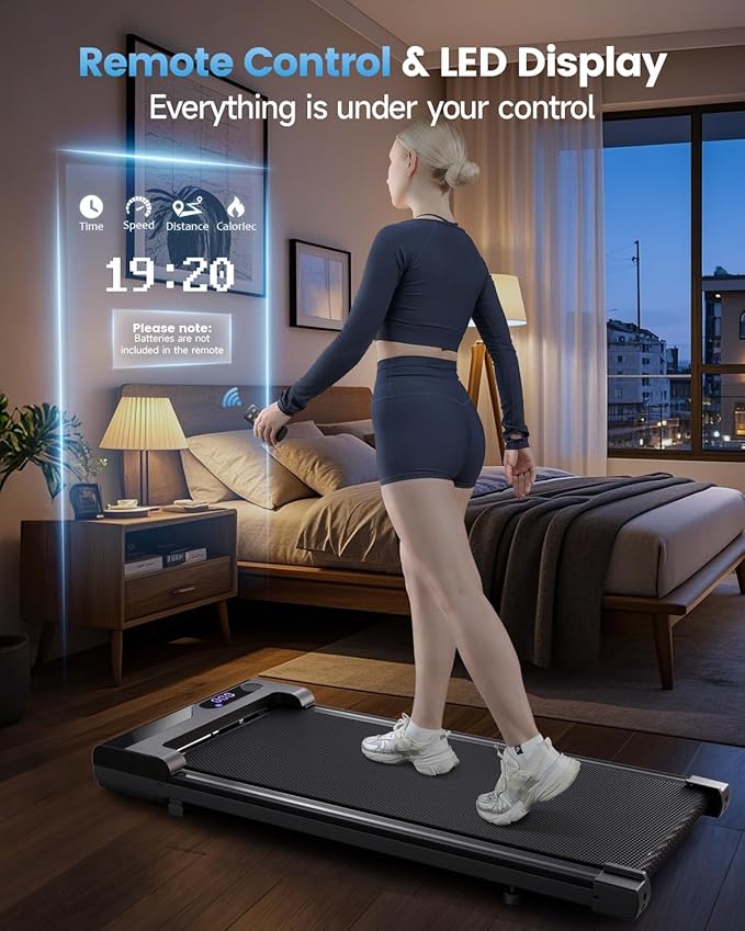 𝐖𝐚𝐥𝐤𝐢𝐧𝐠 𝐏𝐚𝐝 𝐓𝐫𝐞𝐚𝐝𝐦𝐢𝐥𝐥 𝐟𝐨𝐫 𝐇𝐨𝐦𝐞 - Under Desk Treadmills Portable Mini Walking Pads Compact Walk Pad for Small Spaces Office Indoor Apartment Floor Flat Running Machine