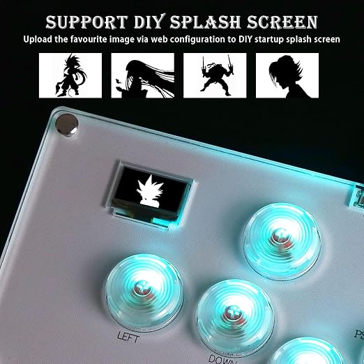 Arcade Stick Leverless Controller L13, All-Button Controller Street Fight with Hot Swap & SOCD, Arcade Stick Street Fight for PC/PS3/PS4/Steam/Switch Game Keyboard-Support Turbo and Custom RGB (White)