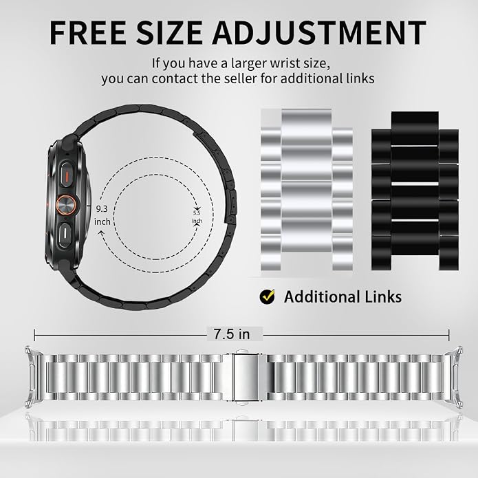 GOLDTOLUCK No Gap Stainless Steel Band Compatible with Samsung Galaxy Watch 8 7 6 5 4 Classic FE Pro Ultra 40mm 44mm 46mm 43mm 47mm 45mm 42mm Replacement Men Women Milanese Metal Elegant Casual