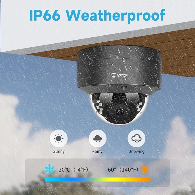 Anpviz 5MP PoE Camera, Outdoor Vandal Dome Security PoE IP Camera (Grey) | 98ft Night Vision, H.265, 24/7 Recording Waterproof IP66 Indoor, Wide Angle 2.8mm, NDAA, IPC-D250G-SE (U Series)