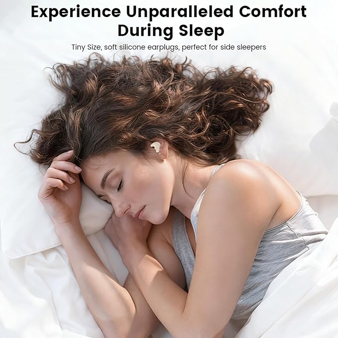 Invisible Mini Sleep Earbuds Wireless Bluetooth, 2-in-1 Dual Design for Side Sleepers, Ultra-Low Profile Soft Ear Tips for Small Ears, Noise Blocking Sleep Headphones with Portable Charging Case