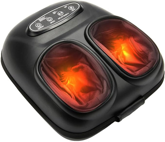LINGTENG Foot Massager, Heated Foot Massager, Foot Massage with 3 Modes, 3 Intensity Levels, 15-Min Timer, Birthday Gifts for Women Men, Father Day Gifts, Size up to 13"