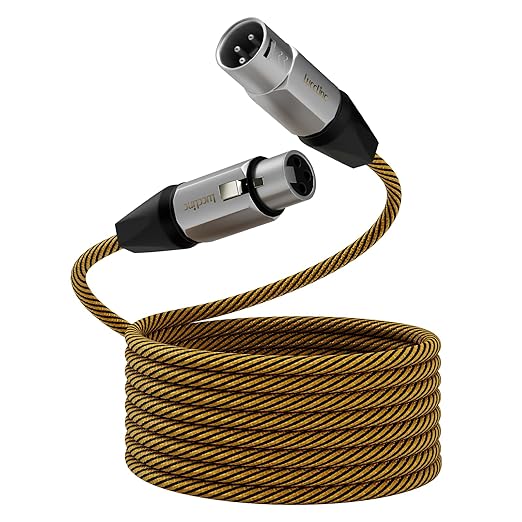 10ft XLR Cable, Balanced Male to Female Microphone Cord, Oxygen-Free Copper for Studio Podcast