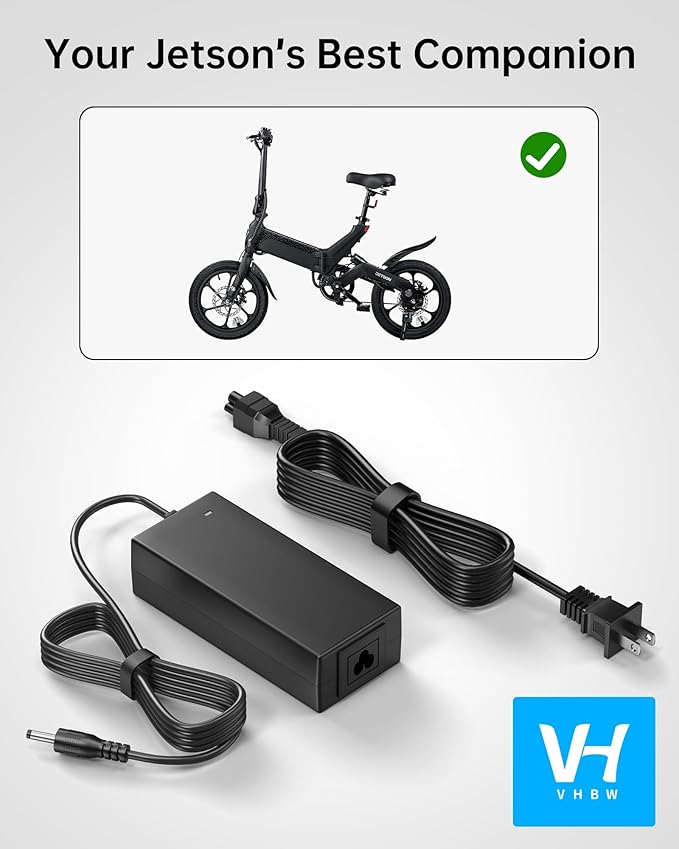 VHBW 54.6V for Jetson Haze Electric Bike Charger Compatible with Jetson Haze Models JHAZE-BLK, JHAZE-CAN-BLK, JHAZE-BLK-OB, JHAZE-BLK-RA, Replacement for JY-546150