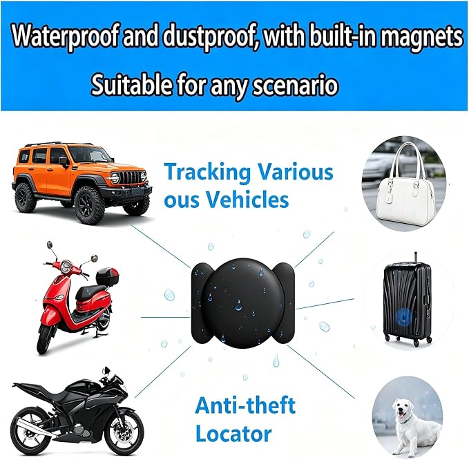 2 Pack GPS Tracker for Vehicles,Car Tracker Device Hidden for Vehicles,Tracker Device for Vehicles,Car GPS Tracker | Magnetic | Android and iOS Compatible | No SIM Card | Waterproof
