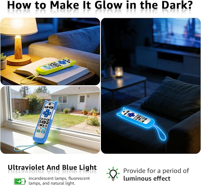 (Pack of 3) Replacement Remote Only for Roku TV with Soft Silicone Protective Cover (Glow in The Dark), Universal Remote for TCL/Onn/Hisense/Sharp/Element/Philips Roku Smart TV (Elegant White)