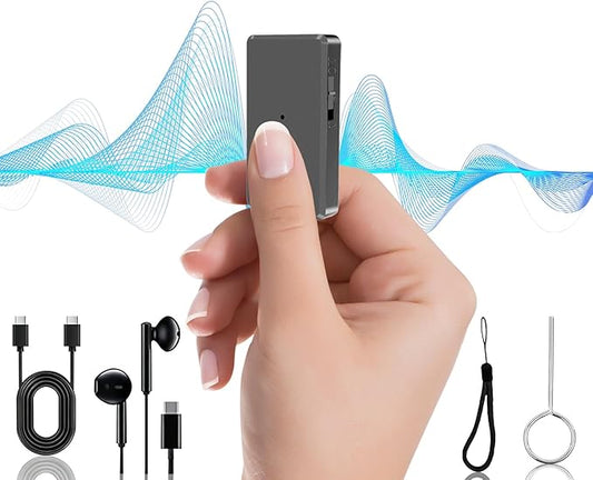 64GB Voice Recorder with Playback - Audio Recorder with One Button Recording - Voice Activated Recorder Device with Al Noise Reduction, Portable Recording Device for Lectures, Interviews, Work
