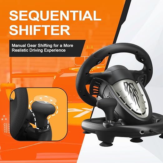 PXN PC Racing Wheel, V3 PRO 180 Degree Universal Usb Car Sim Race Steering Wheel with Pedals for PC, PS3, PS4, Xbox One, Xbox Series X/S, Switch (Black)