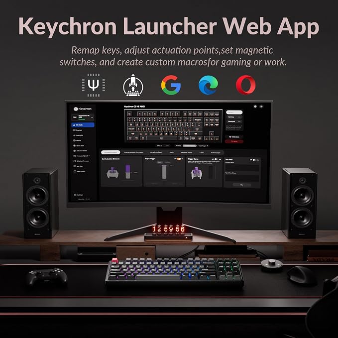 Keychron C3 HE TKL Wired Mechanical Keyboard (80% Layout), Magnetic Switches with Adjustable Actuation, Rapid Trigger, QMK/Launcher Web Programmable, RGB Backlit, PBT Keycaps for Mac/Windows/Linux