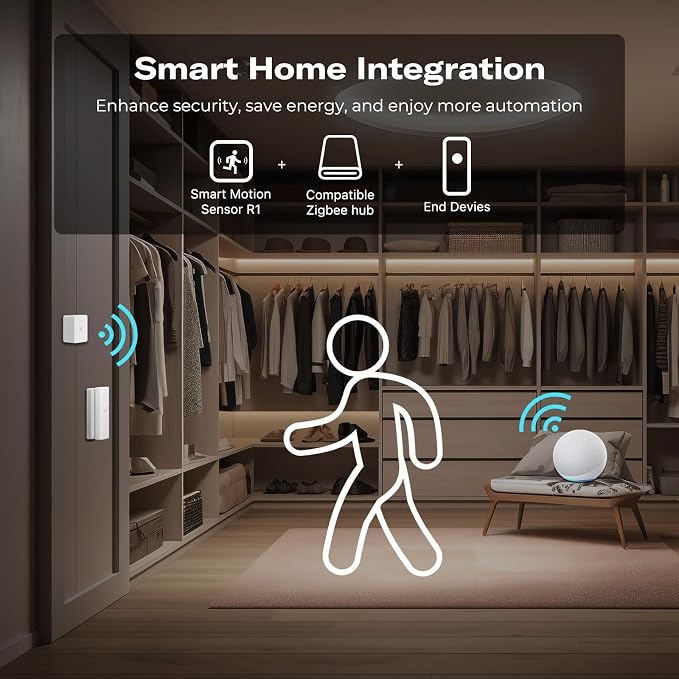 THIRDREALITY Zigbee Motion Sensor R1,Adjustable Sensitivity,Real-time Alerts,Zigbee Hub Required,Support Home Assistant,SmartThings, Homey, Hubitat or Echo Devices with Built-in Zigbee hub