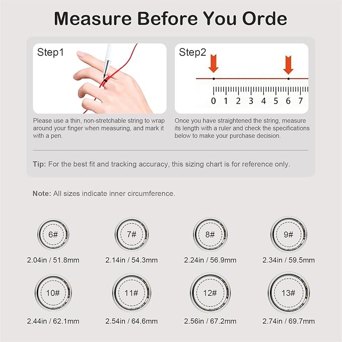 Smart Ring for Women Men, Fitness Trackers Fitness Ring (Silver, 11#) | Health Ring with Sleep Tracker, Heart Rate Monitor, Step Counter, Fit Ring for Long Lasting Battery Life, No Subscription Fee