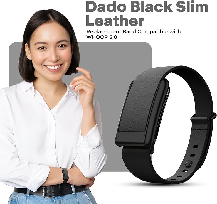 DADO Luxe Tapered Leather Replacement Band Compatible with WHOOP 5.0, One, Peak, and Life Fitness Tracker – Durable & Comfortable | Not for Whoop Gen 4