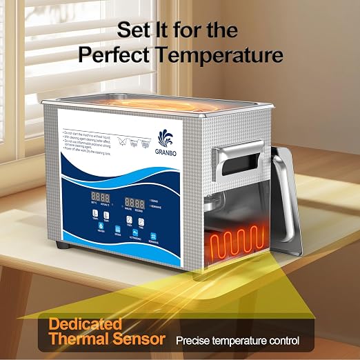 Granbo Professional 4.5L Ultrasonic Cleaner, Ultrasonic Jewelry Cleaner with Heater Timer and Degassing, Digital Ultrasonic Parts Cleaner for Dental Glasses Jewelry Small Parts Circuit Board