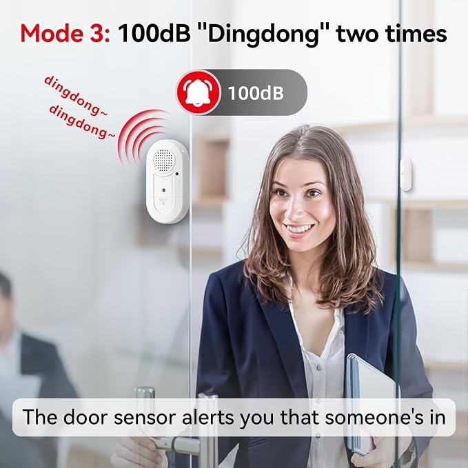 Sanjie Door Window Alarms - 5 Pack,125dB,Volume Control,Window Door Open Alarm Sensors for Kids Safety/Dementia/Pool,Wireless Sensors Keep Your Home Security,Easy to Install,Long Battery Life