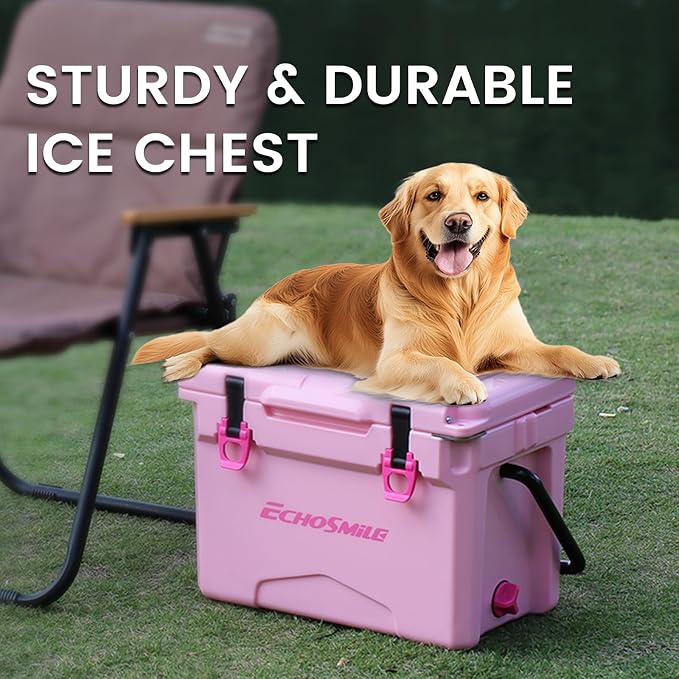 EchoSmile 12/18/25 Quart Rotomolded Cooler, Built to Stand up to The Rigors of The Journey