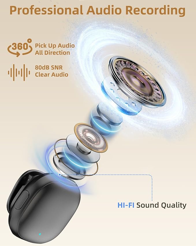Phone Microphone AI Noise Filter - Wireless Lavalier Microphones for iPhone 17 Android with Charging Case Lapel Mic for Content Creators Video Audio Recording (Black, NV36 with USB Adapter)