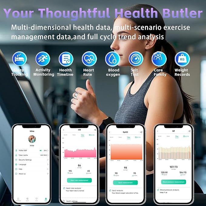 Smart Ring, Activity Fitness Tracker Ring for Women Men, Monitoring of Pedometer, SpO2, Sleep Quality, Heart Rate, No Subscription Fee, for iOS & Android (Silver 8)