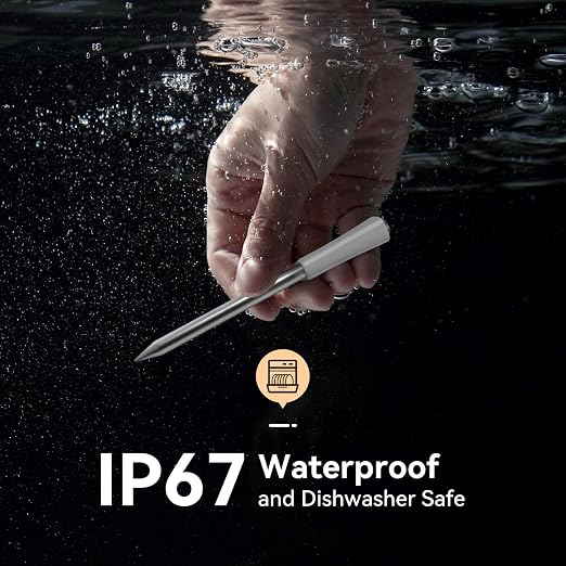 INKBIRD Wireless Meat Thermometer INT-11S-B, Bluetooth 5.4 Thermometer with Ultra-High Detection Accuracy of ±0.5°F, 5 Sensors in 1 Probe Smart Meat Thermometer for Grills, Ovens, Smokers, Air Fryers