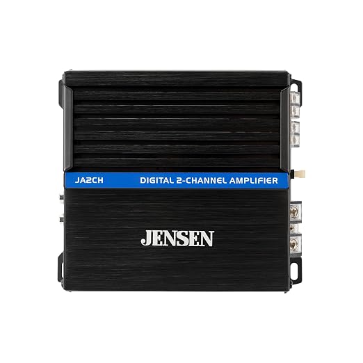 JENSEN JA-Series JA2CH Class-D High-Performance 2-Channel Car Audio Amplifier | Truck, Motorcycle, ATV, Golf Cart | 600 Watts Peak Power | Efficient Compact Design | CTA-2006-D Certified | Bridgeable
