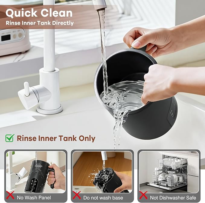 4-in-1 Electric Milk Frother, 350ml/11.8oz Automatic Milk Steamer Machine for Coffee, Hot & Cold Milk Froth Maker for Latte, Cappuccino, Quiet One-Touch Operation, Easy to Clean (Black)