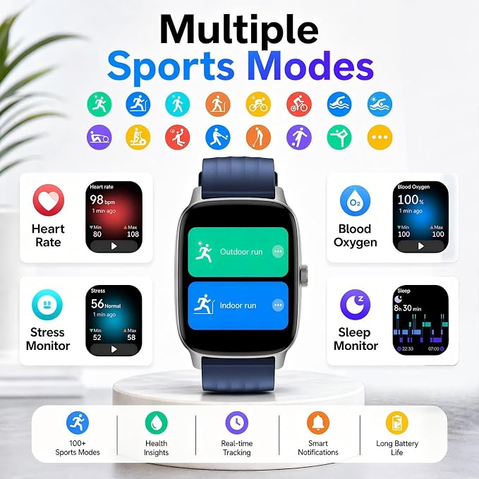 Stiive Pedometer Watch Senior Friendly No App/Phone Required, Waterproof Fitness Tracker Watch with Step Counter Calories/Sleep Tracker for Walking Running for Men Women