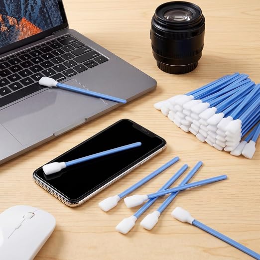 Macarrie 1000 Pack Cleaning Swabs 5.1 Inch, Foam Tips Sponge Sticks for Printer, Electronics, Camera, Optical Lens, Sewing Machine (Blue)