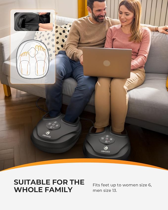 CooCoCo Upgraded Shiatsu Foot Massager - Feet Massager with Heat, Foot Warmer for Women Men, Home Office Use