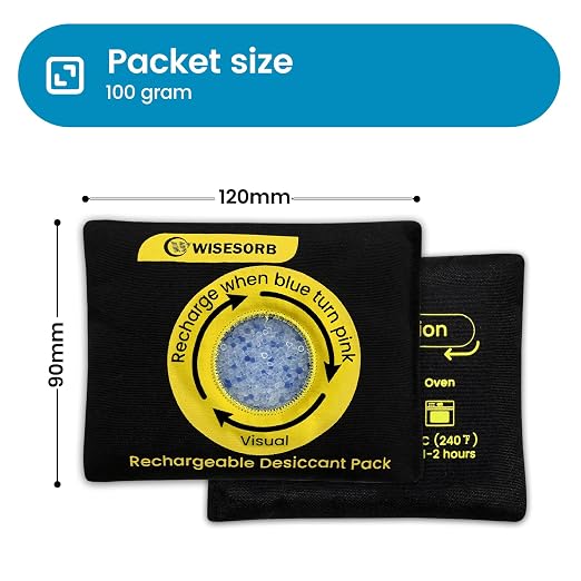 Wisesorb 30 Packs 100 Gram Silica Gel Packets, Desiccant Packs for Storage, Moisture Absorber Packs for Moisture Control