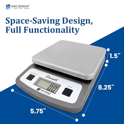 San Jamar SCDG2LP Low-Profile Digital Food/Kitchen Scale, 2lb Capacity