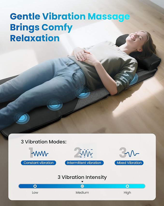 COMFIER FSA Full Body Massage Mat with Heat,HSA Eligible Shiatsu Back Massager for Pain Relief Deep Tissue Kneading&Vibration,Heating Chair Massage Pad for Recliner Sofa Bed,Mother‘s Day Gifts for Mom