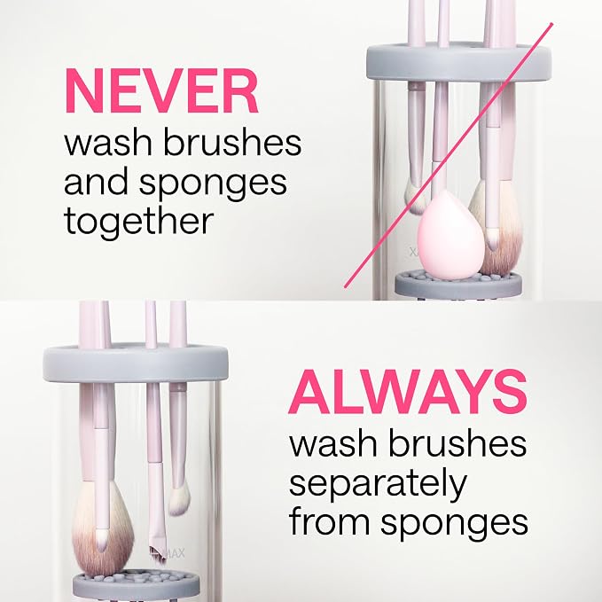 2-in-1 Electric Makeup Brush Cleaner Machine - Clean and Dry Makeup Brushes & Tools & Sponges Automatically - Makeup Brush Dryer & Makeup Brush Washer Combined