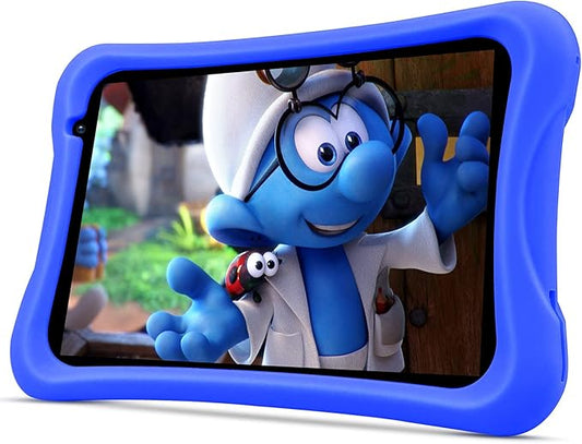 PRITOM 8 inch Quad Core Android Tablet, 64GB, WiFi, Bluetooth, Dual Camera, Educationl, Games,Parental Control, Kids Software with Kids-Tablet Case(Blue)