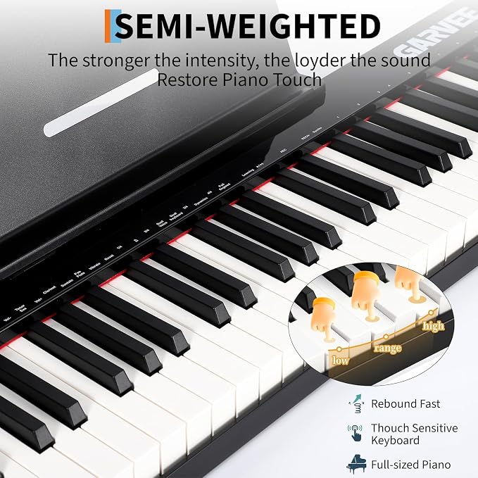 61 Keyboard Piano, Portable Electronic Keyboard Piano, Includes Music Stand & Power Adapter, Ideal for Both Beginners and Professional Musicians