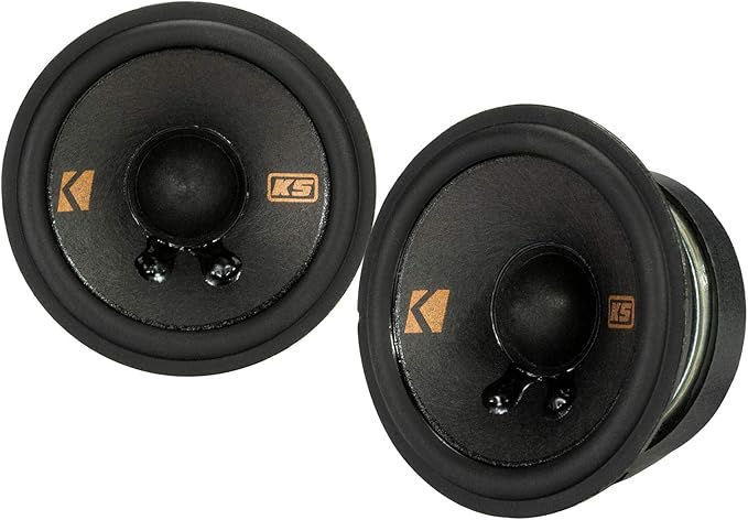 KICKER 47KSC2704 2.75" Mid-Range Speakers, 4ohm with Brackets for Select GM/Chrysler/Subaru/Jeep and Toyota Included